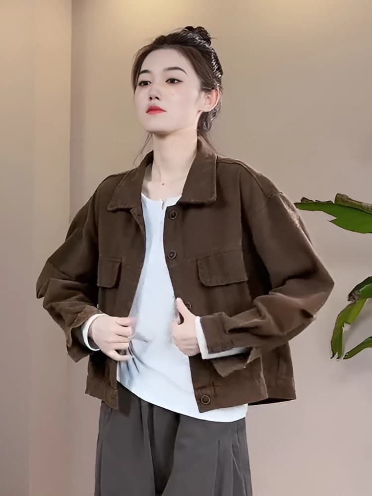 2026 New Pure Color Loose Versatile Short Casual Women's Jacket Slimming Spring Fashion Workwear Coat Trendy Top