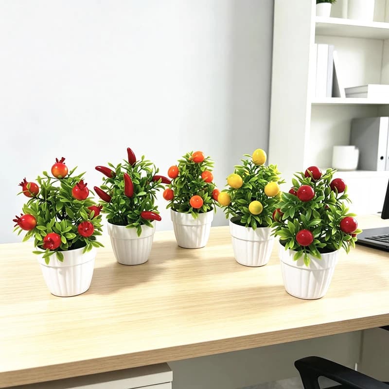 9 imitation fruit trees, potted landscape, artificial foam, fortune fruit, false flowers, potted plants, home decoration, flower