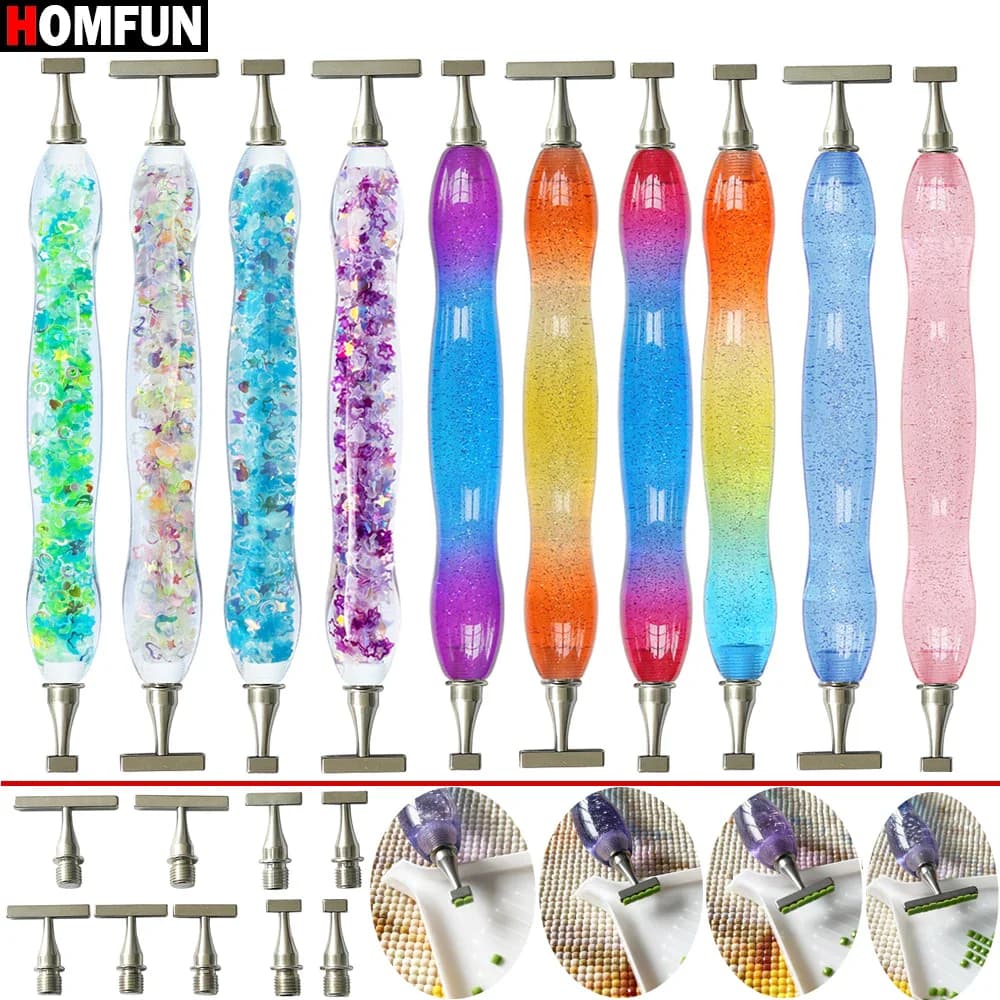 HOMFUN Nuove punte multifunzionali per filettatura in metallo, punte filettate Accessori Penna da ricamo, Strumento per trapano a punti per pittura con diamanti