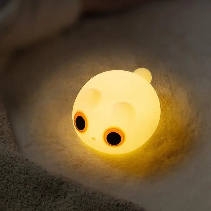 Lampada per gatti Lampada in silicone carina Luce notturna per animali ricaricabile 800mAh Lampada da comodino Decorazione della stanza Luce notturna Rubinetto di controllo per la camera da letto