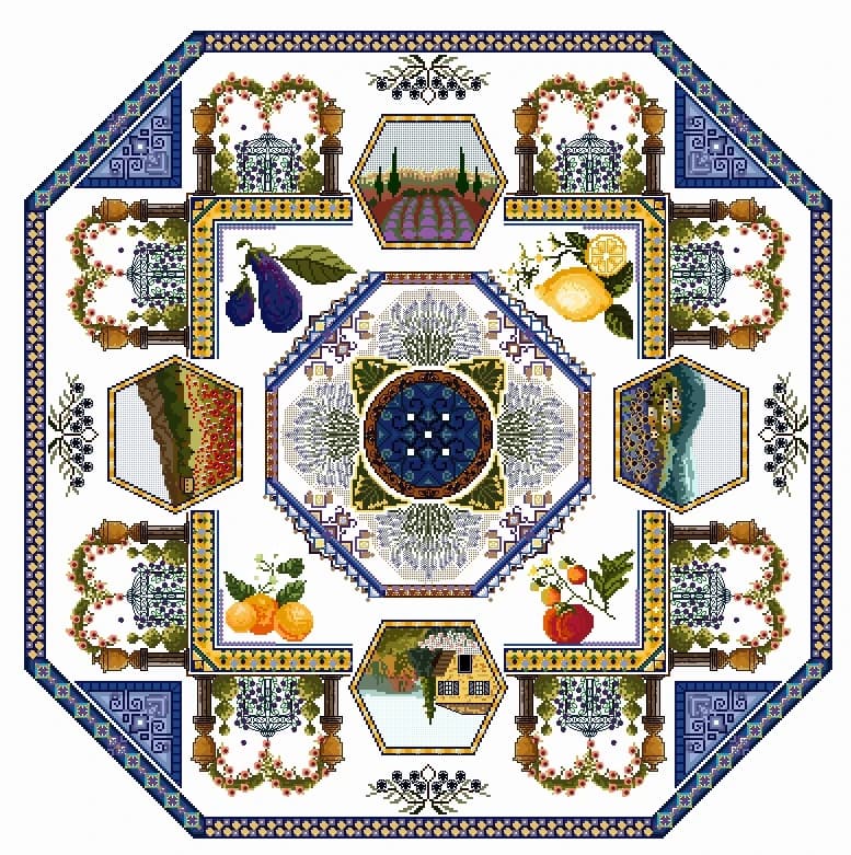 Cross Stitch 14CT Ecological Cotton Threads Embroidery Home Decoration Hanging Letter CD Provence Landscape 77-77