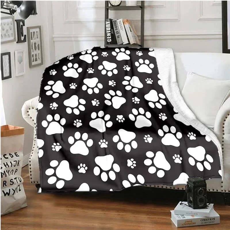 Coperta con zampa di cucciolo di animale, divano, divano letto, arredamento, super morbida, accogliente, leggera, calda, carina, per ragazzi e ragazze, regali di compleanno, campeggio in viaggio