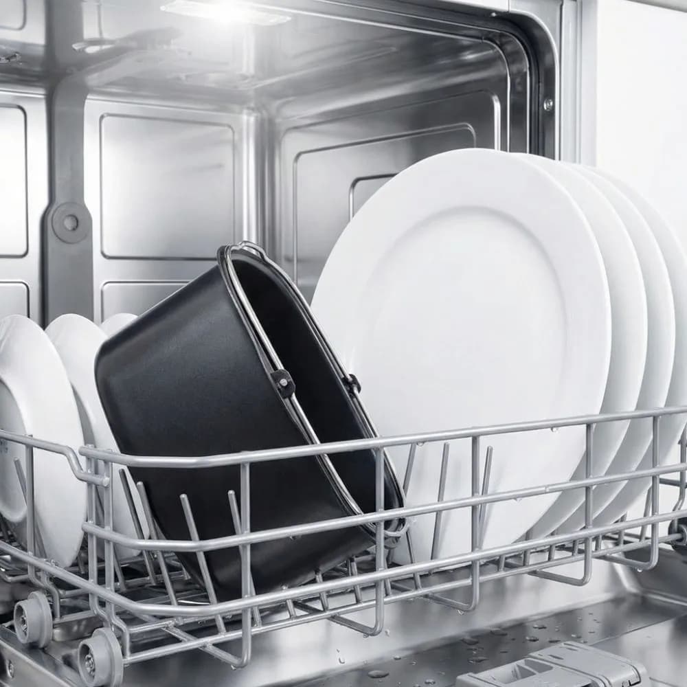 Iron Air Fryer Baking Pan Dishwasher Safe Stainless Steel Handle Square Air Fryer Pan Non-Stick Food Grade Iron Cake Mold