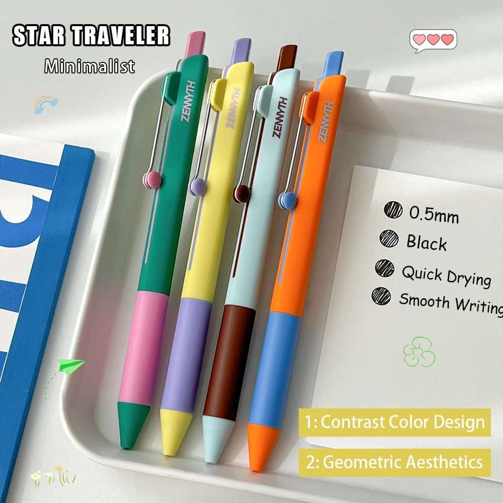 2 penne gel ultra minimaliste da 0,5 mm stile IG penna altamente estetica ad asciugatura rapida moda di grado premium utilizzata per l'apprendimento dell'ufficio e