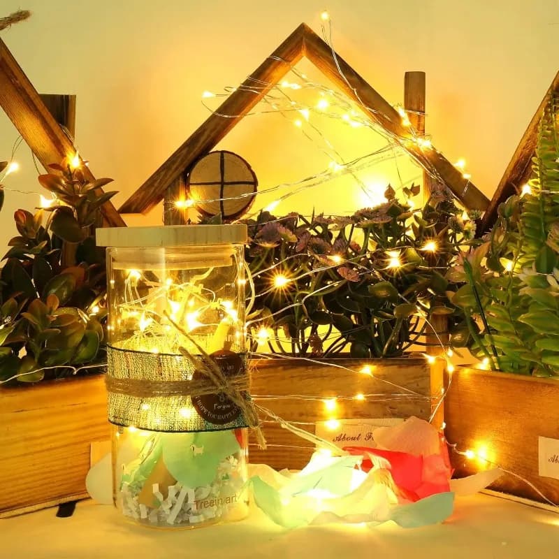 Solar Powered LED Copper Wire Lamp Waterproof Fairy Light String Suitable for Outdoor Festival Garden Party Decoration Lights