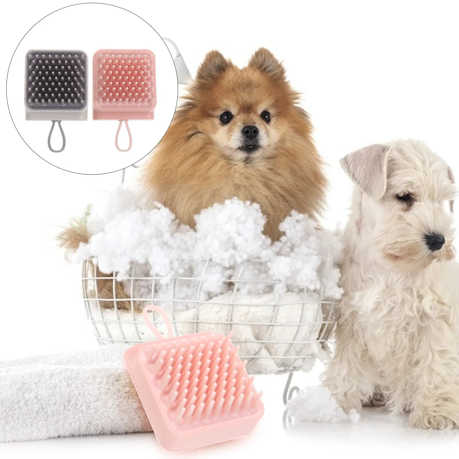 2 pezzi spazzola per toelettatura animali domestici per il bagno forte e confortevole scrubber per doccia per cani e gatti circolazione migliorata rimozione peli morti
