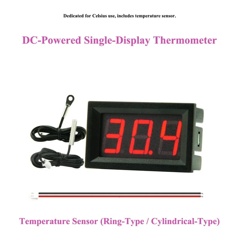 Termometro digitale CC 4-30 V con una gamma di misurazione da -50 a 110 ° C