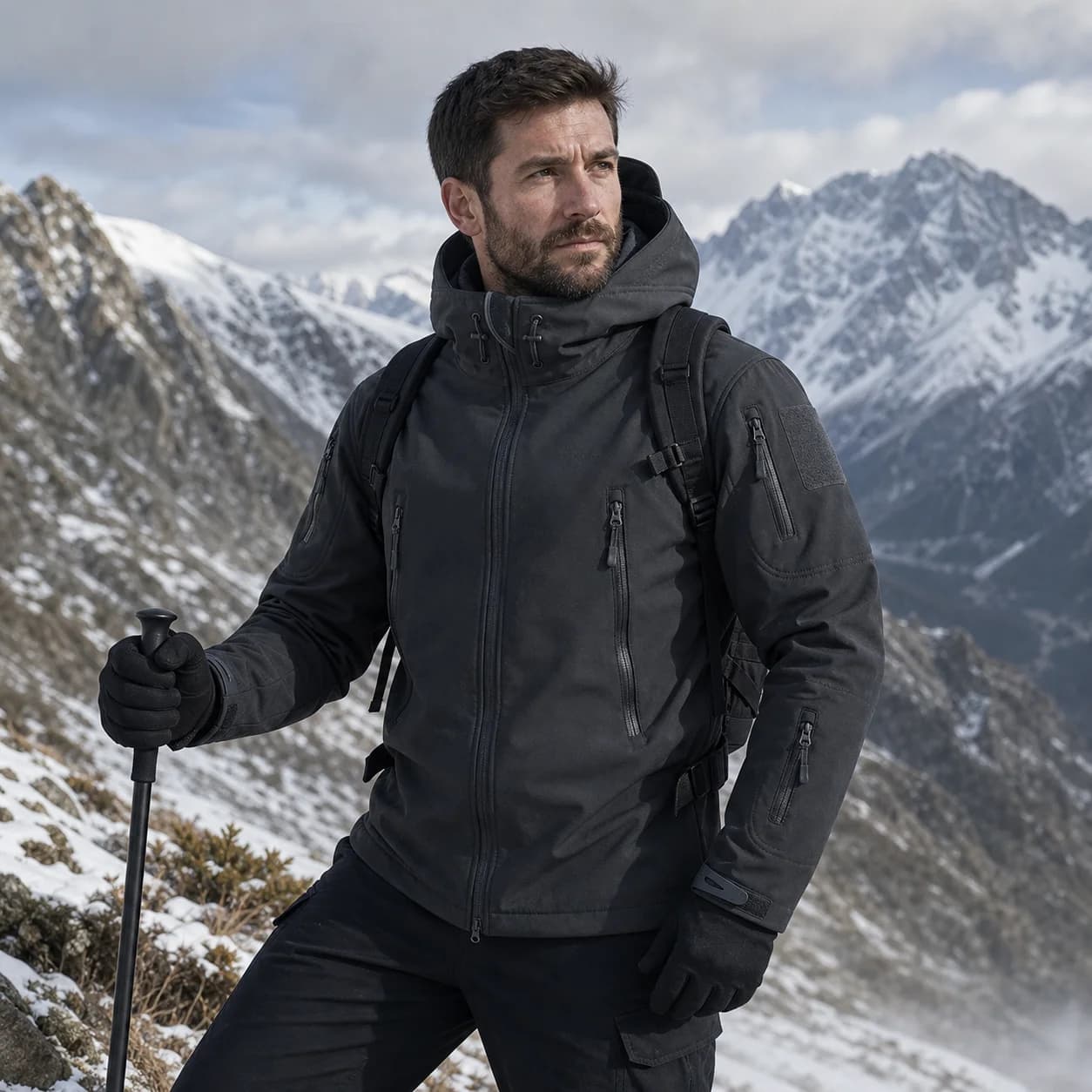 City Tactical Fleece Thick Warm Breathable Camouflage Jacket Men Winter Outdoor Hiking Climbing Cycling Thermal Windproof Coat