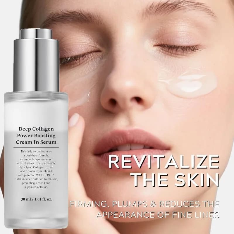 Collagene profondo Power Boosting Siero Crema viso antirughe Volumizzante, Pelle in vetro, Elasticità Pelle invecchiata, Cura della pelle coreana