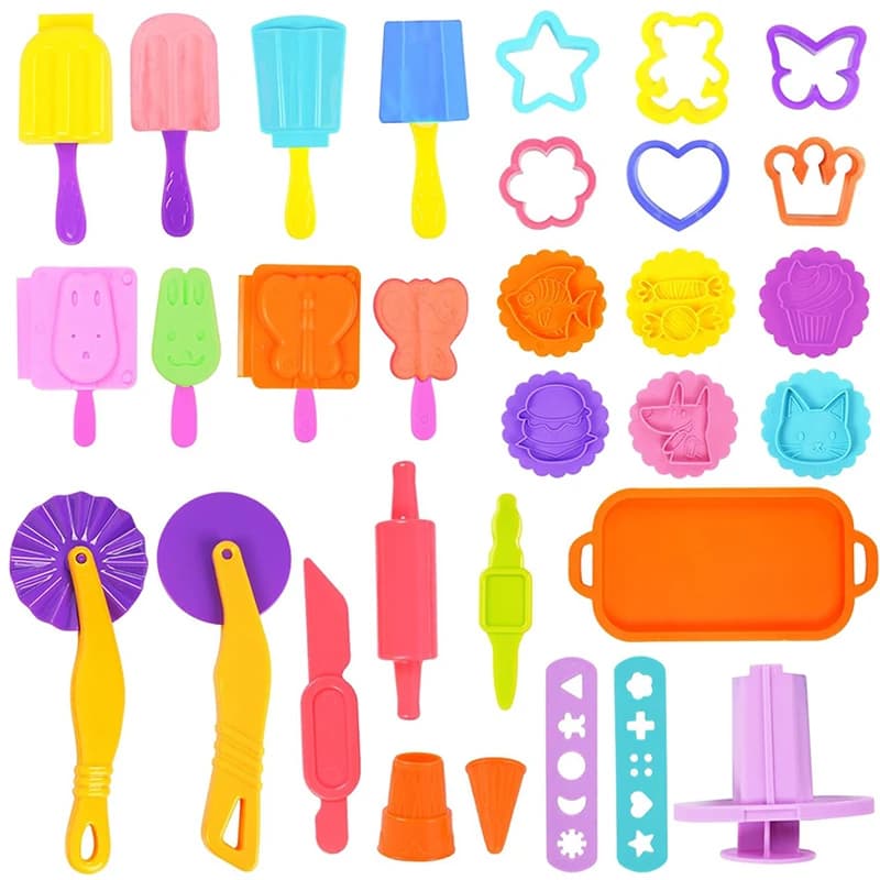 Stampo per pasta da gioco per gelato 3D Accessori per pasta da gioco Giocattoli artigianali fai-da-te per bambini Bambini Simpatico animale ghiacciolo Stampi per argilla da plastilina