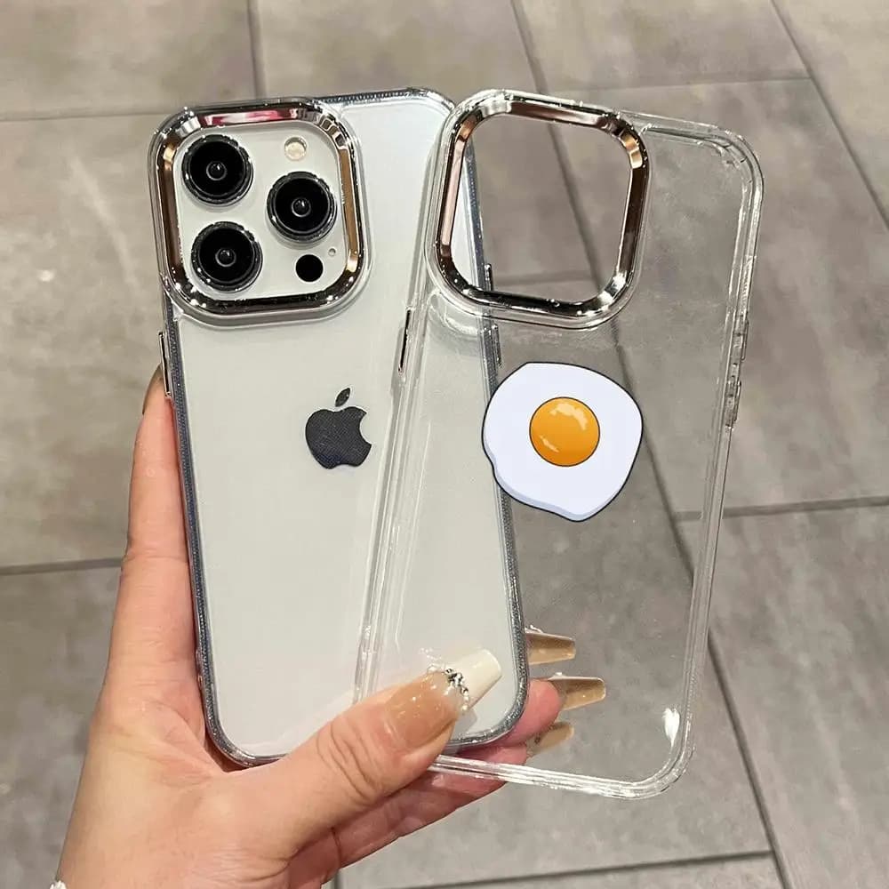 Fried Egg Phone Case Phone Case For iPhone 17 Air 16 15 14 Plus 13 12 11 Pro Max 16e Shockproof HD Clear Back Cover