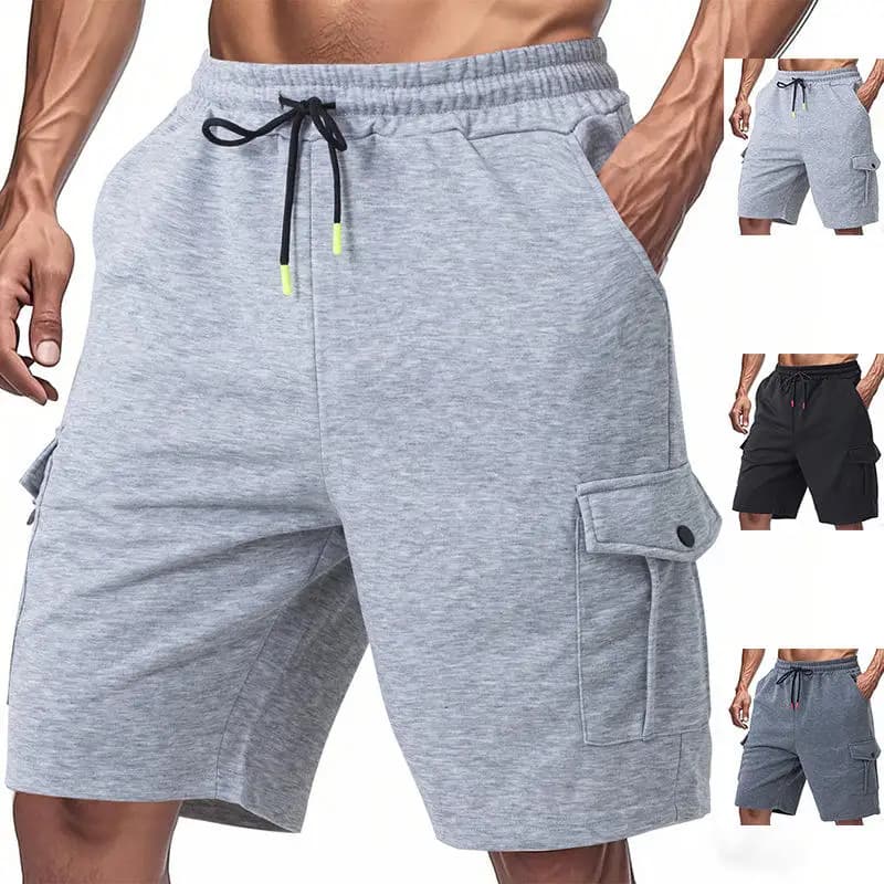 American Style Men's Summer Shorts Five-Pocket Casual Loose Workwear Cargo Length Fabric Micro Stretch Sporty Five-Quarter Pants