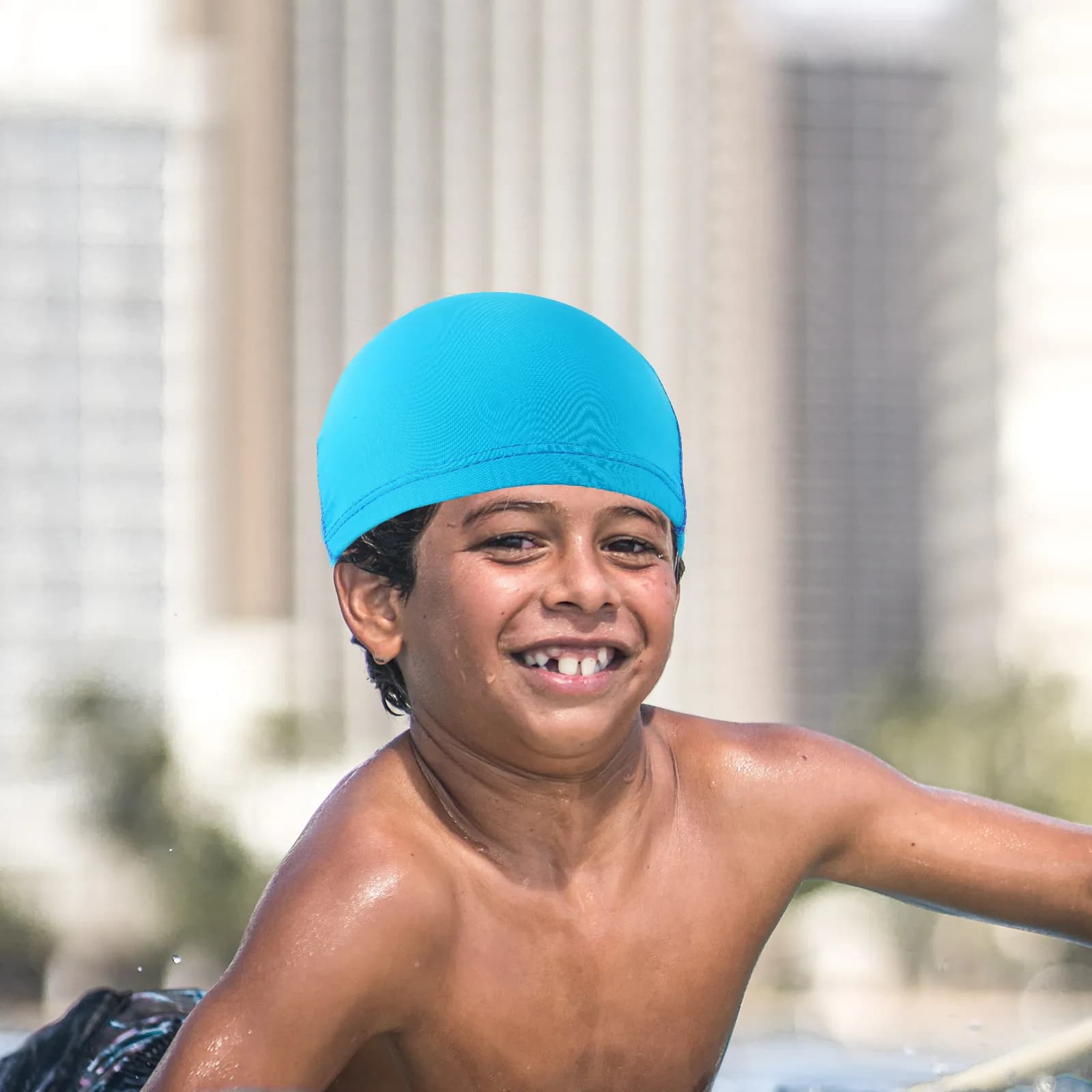 4 pezzi di cappelli da nuoto traspiranti in nylon elastico per adulti, bambini, uomini, donne, accessori per piscina e bagno per capelli lunghi