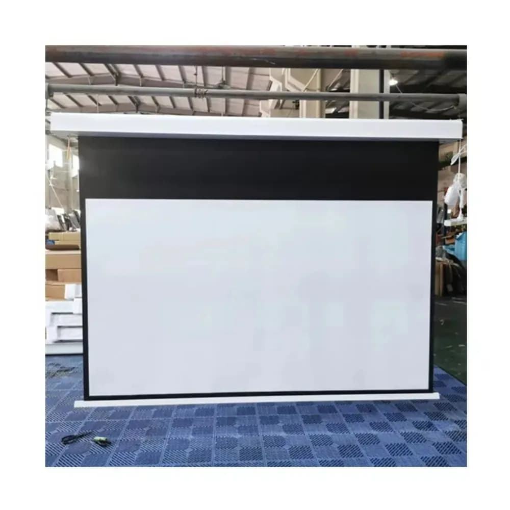 Schermo per proiettore elettrico certificato CE 84 100 Schermo per montaggio a soffitto per cinema domestico da 120 pollici 16:9