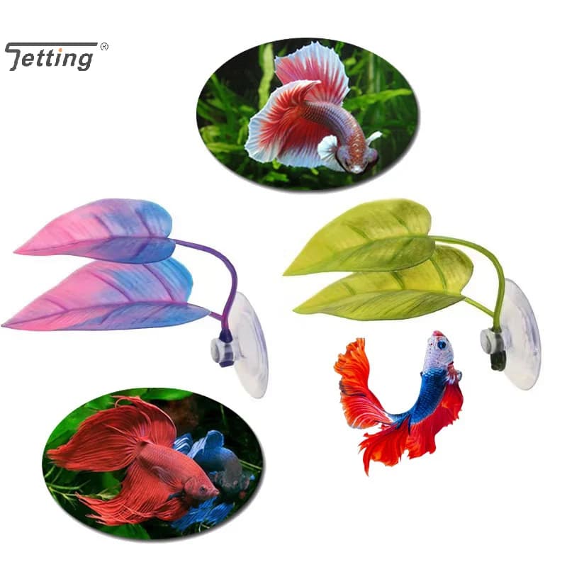 Landscape for aquariums of artificial aquatic plants, fish leaves Artificial beet, rest leaves, tin leaves