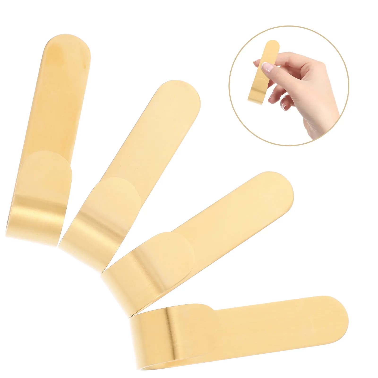 4Pcs Clothes Hooks Brass Wall Mounted Gold Towel Coat Hat Hangers Bathroom Kitchen Garage Decorative Organizer No Adhesive