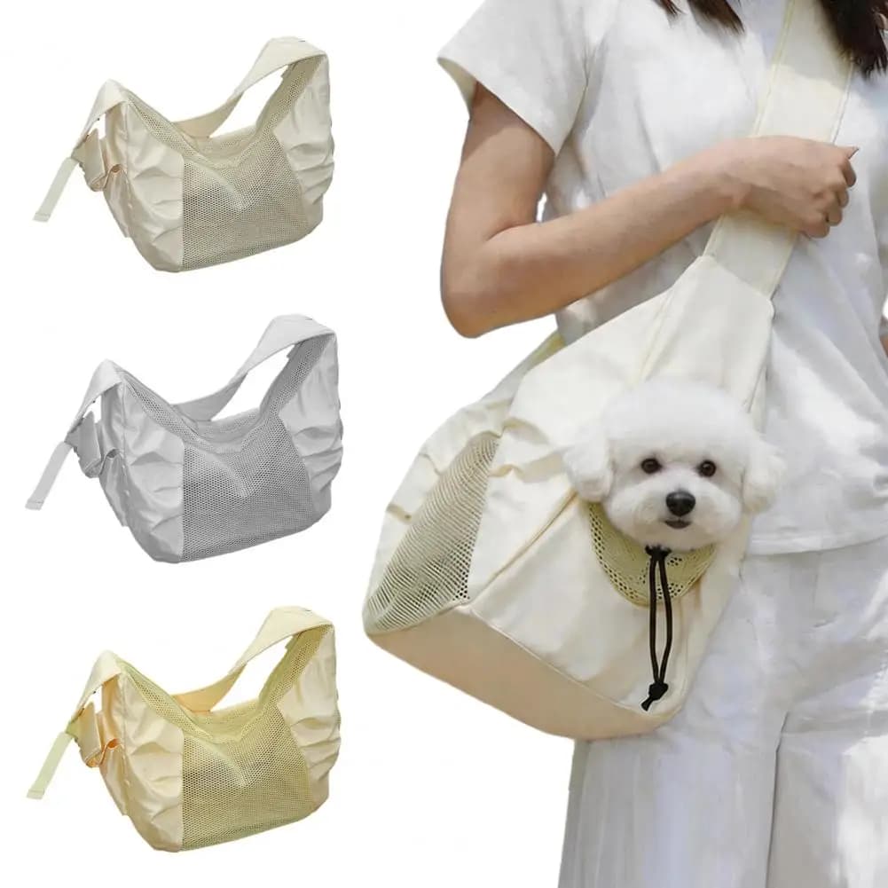 Washable Pet Carrier Pet Sling Carrier Bag with Breathable Mesh Safety Tether Washable Base Crossbody Design for Cats for Pets
