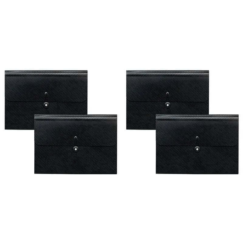 N35R-13 Pocket Expanding Folder Accordion Folder With Elastic Buckle Closure,A4 Paper File Organizer For School Office, 4PCS