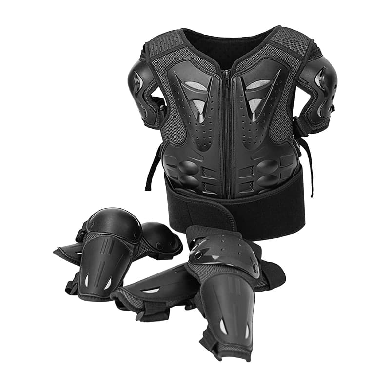 Armatura per moto per bambini Protezione per gilet Giacca per armatura da motocross per bambini Armature protettive Ginocchiere da equitazione Armatura completa per moto