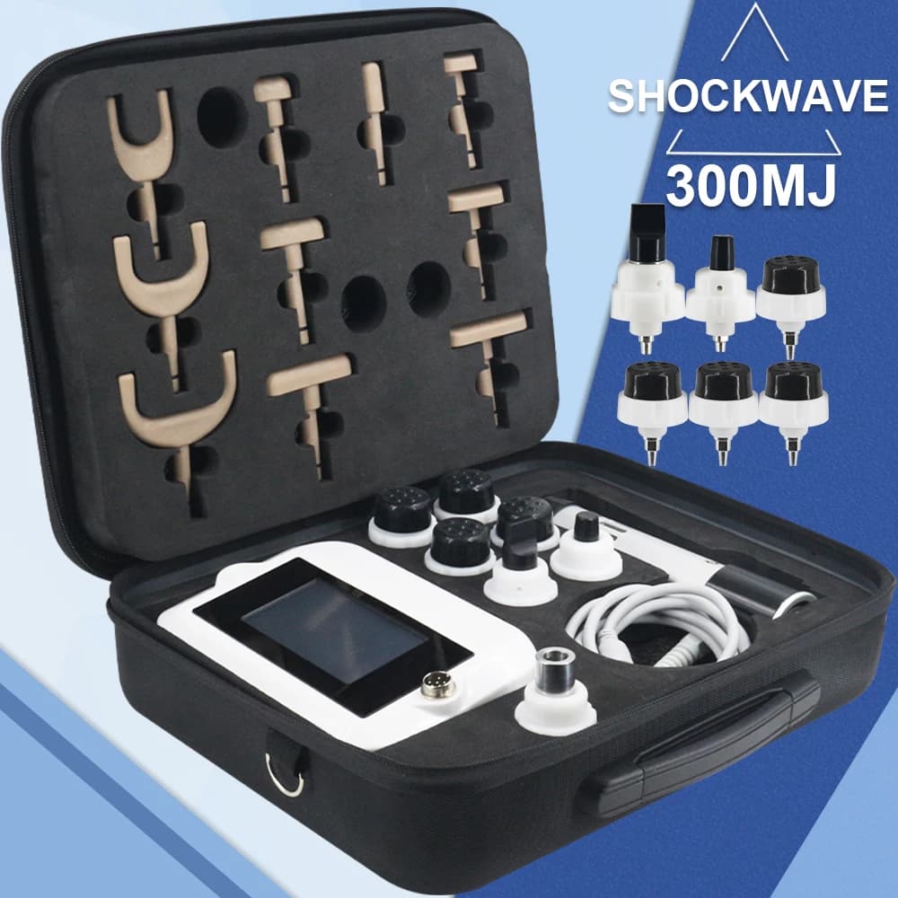 New 300MJ Shockwave Therapy Machine 2 IN 1 For ED Treatment Knee Neck Pain Relief Whole Body Massage Chiropractic Corrective Gun