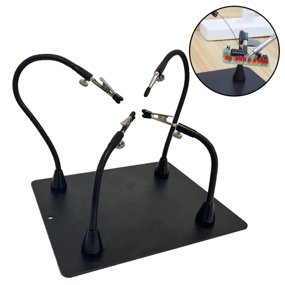 HZY Magnetic PCB Circuit Board Holder 3rd hand wire clip with 4 flexible arms that help hands Welding station repair tool set