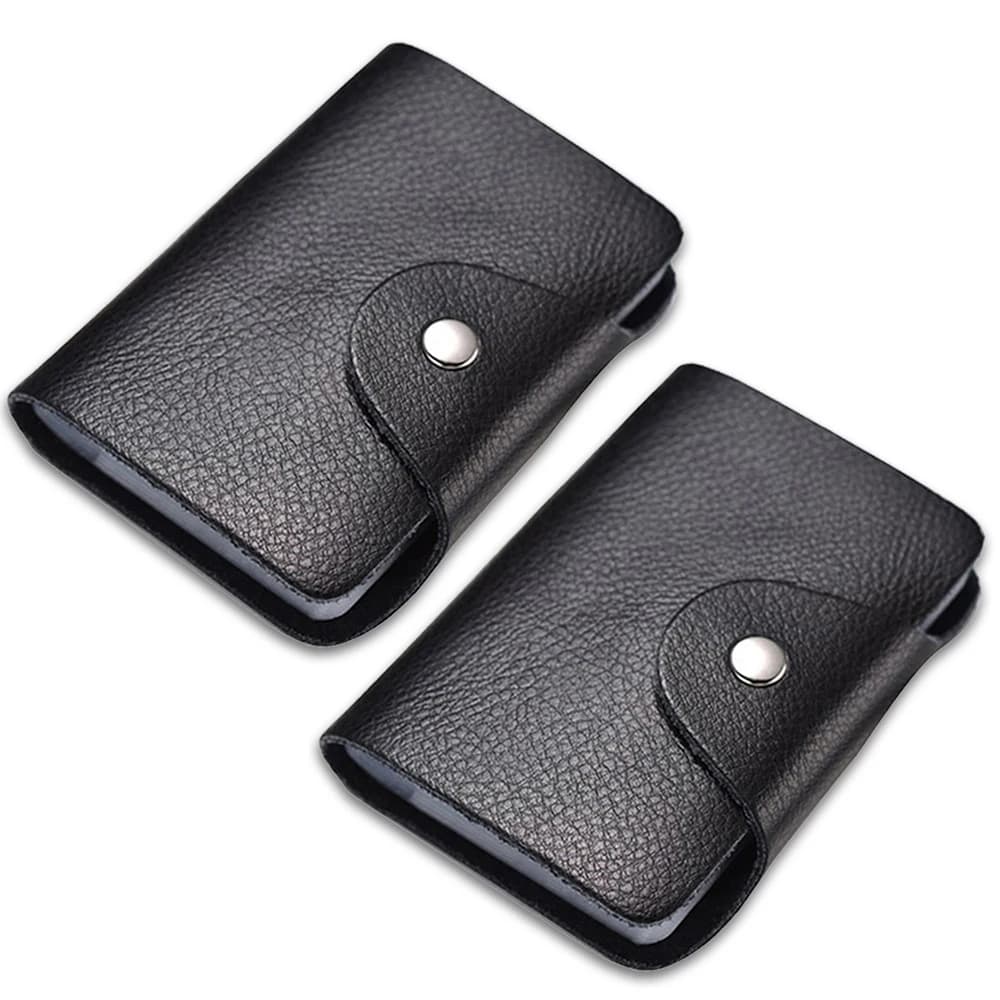 Business Card Holder Anti-theft ID Credit Card Holder Fashion 24Cards Slots Leather Pocket Case Coin Purse Wallet Card Organizer