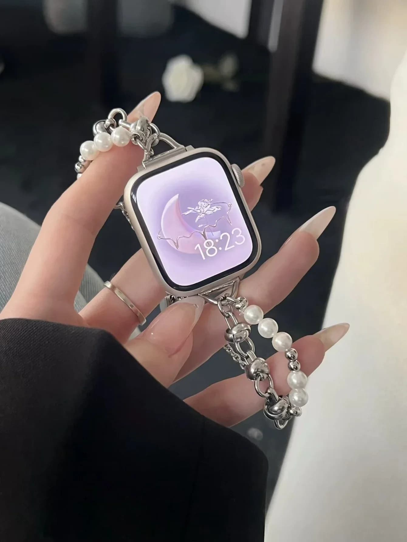 New Metal Strap with Bling Beads for Apple Watch Strap for Women 38mm 40mm 41mm 42mm 44mm 45mm 46mm 49mm