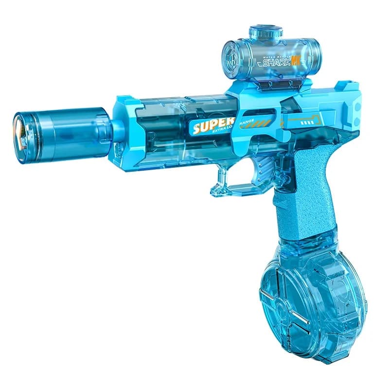 Pistola ad acqua elettrica Ice Mouse, modello a sparo continuo ad alta velocità, pistola ad acqua di grande capacità con luci, giocattolo educativo per bambini. Divertente, sicuro, pratico, batteria a lunga durata. Intrattenimento, educativo, pratico, stimolante per il cervello, coordinazione occhio-mano, interattivo, sviluppo dell'interesse, interazione a due giocatori, allenamento del ragionamento logico, adatto per compleanni, feste di luna piena, feste, Natale, adatto a tutte le età.