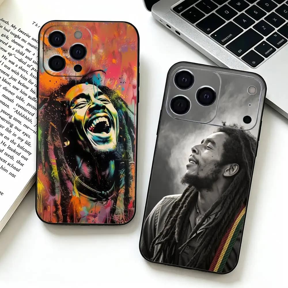 Singer Bob-b M-marley Phone Case For iPhone 17,16,15,14,13,12,11 Pro Max,16Plus,XS Soft Black Cover