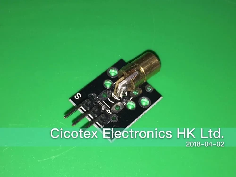2 pcs/lot KY-008 3pin 650nm Red Laser Transmitter Dot Diodo Copper Head Module for Arduino FAI Kit FROM TE