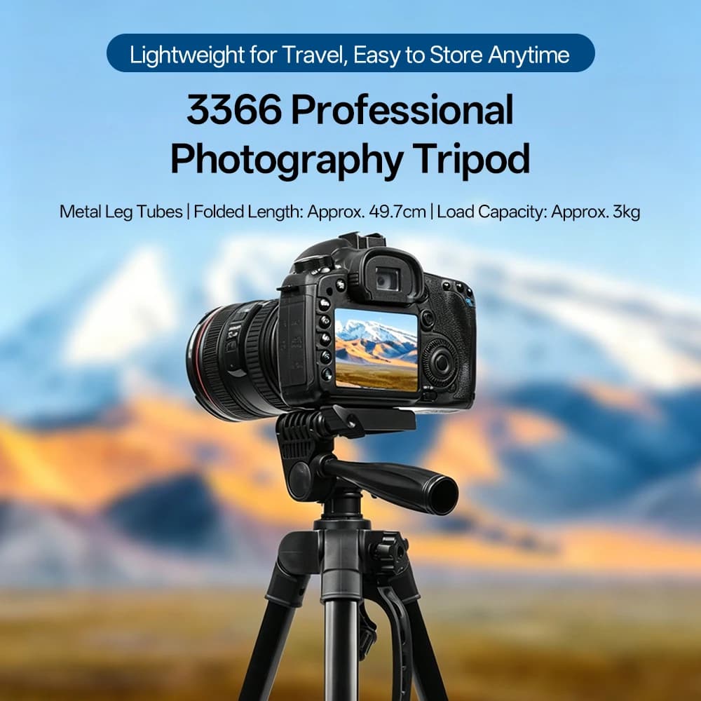 Treppiede da viaggio per telefono in alluminio, alto 55 pollici (140 cm), con piastre rapide e testa panoramica per fotocamere digitali DSLR SLR Canon Nikon