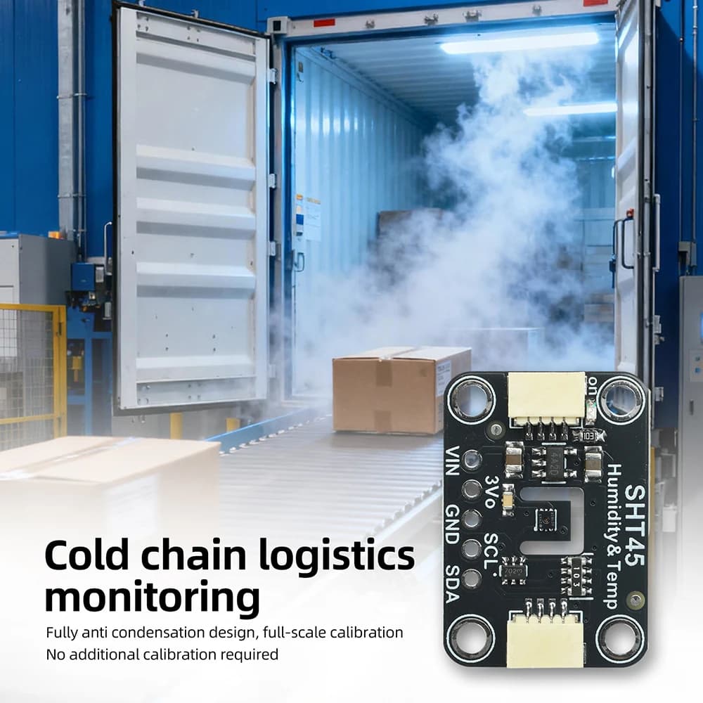 SHT41 SHT45 Temperature and Humidity Sensor Module with Stemma QT/Qwiic Plug Play for Smart Home Climate Control