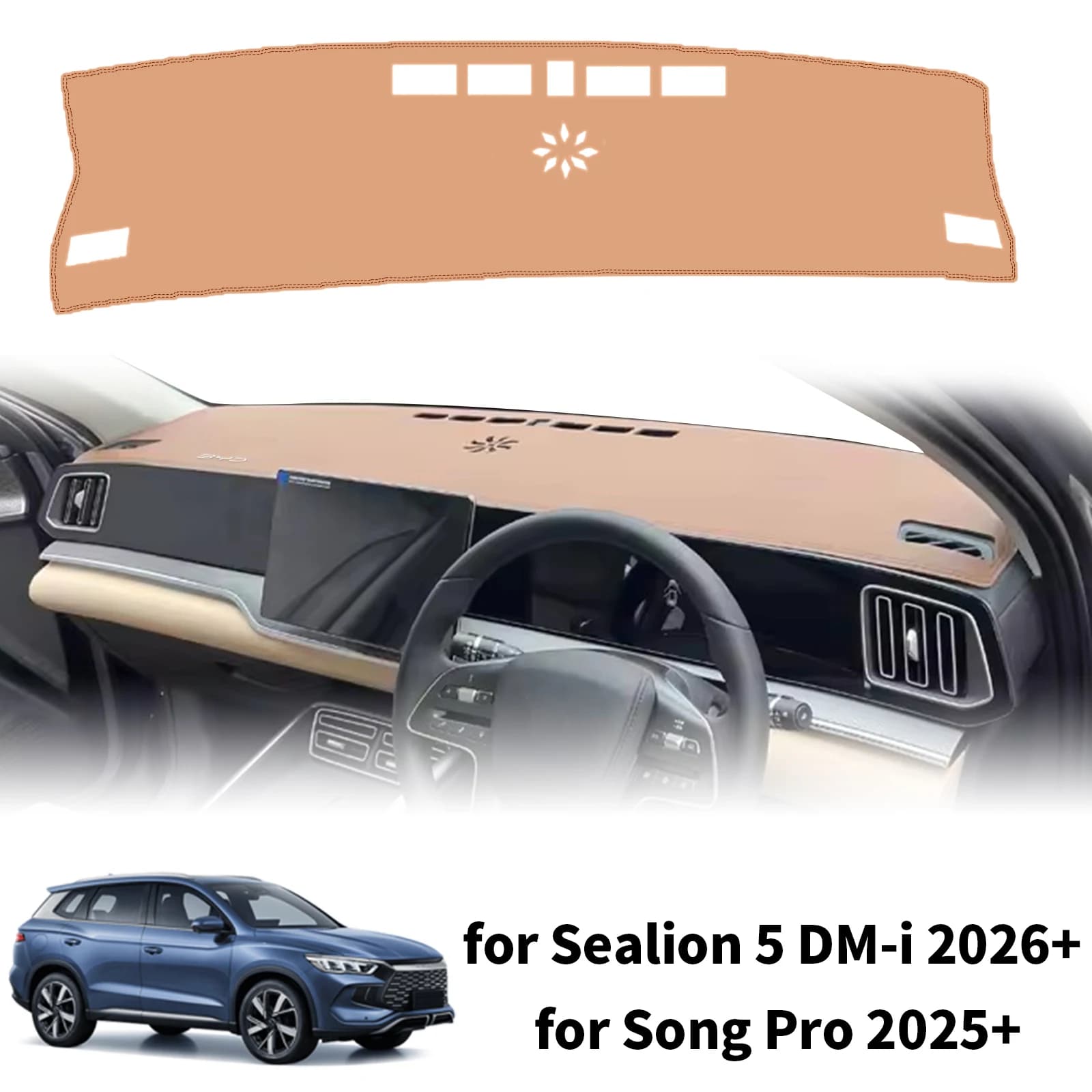 for BYD Song PRO 2025 for New Sealion 5 DM-i 2026 Fit Car Dashboard Cover Sunshade Dash Mat Anti‑Slip Dashmat Protector Pad