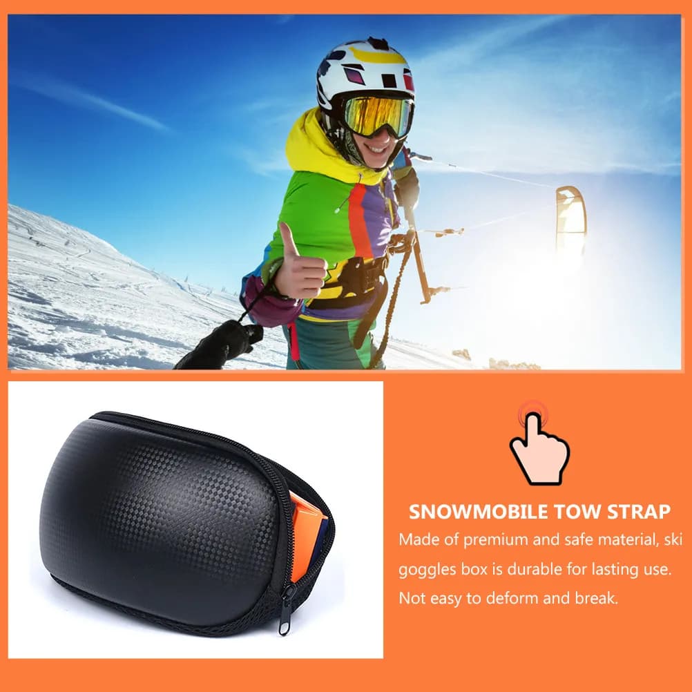 Custodia protettiva per occhiali da sci, lavorazione squisita, nessuna deformazione, sensazione di morbidezza, resistente alla compressione, resistente all'usura, per snowboard e sci