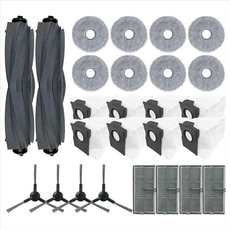 【ADORN】Replacement Main Brush, Side Brush, Dust Bag, Filter& Mop Cloth- 26PCS Set For Dreame L10s Pro Ultra Heat/X30 Ultra/X30 P