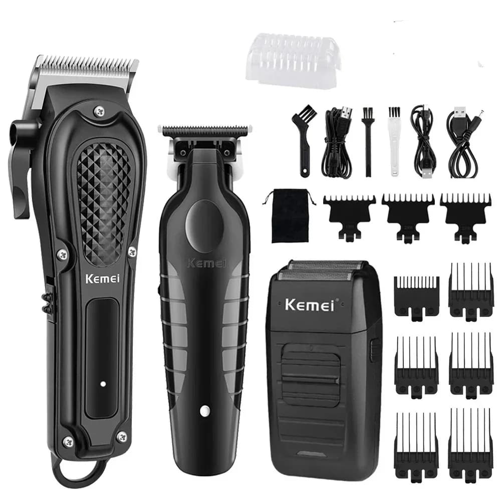 Kemei UBS Electric Haircuts for Men, Powerful Cutting Tool Rechargeable Wireless, Regulabarba KM-1071