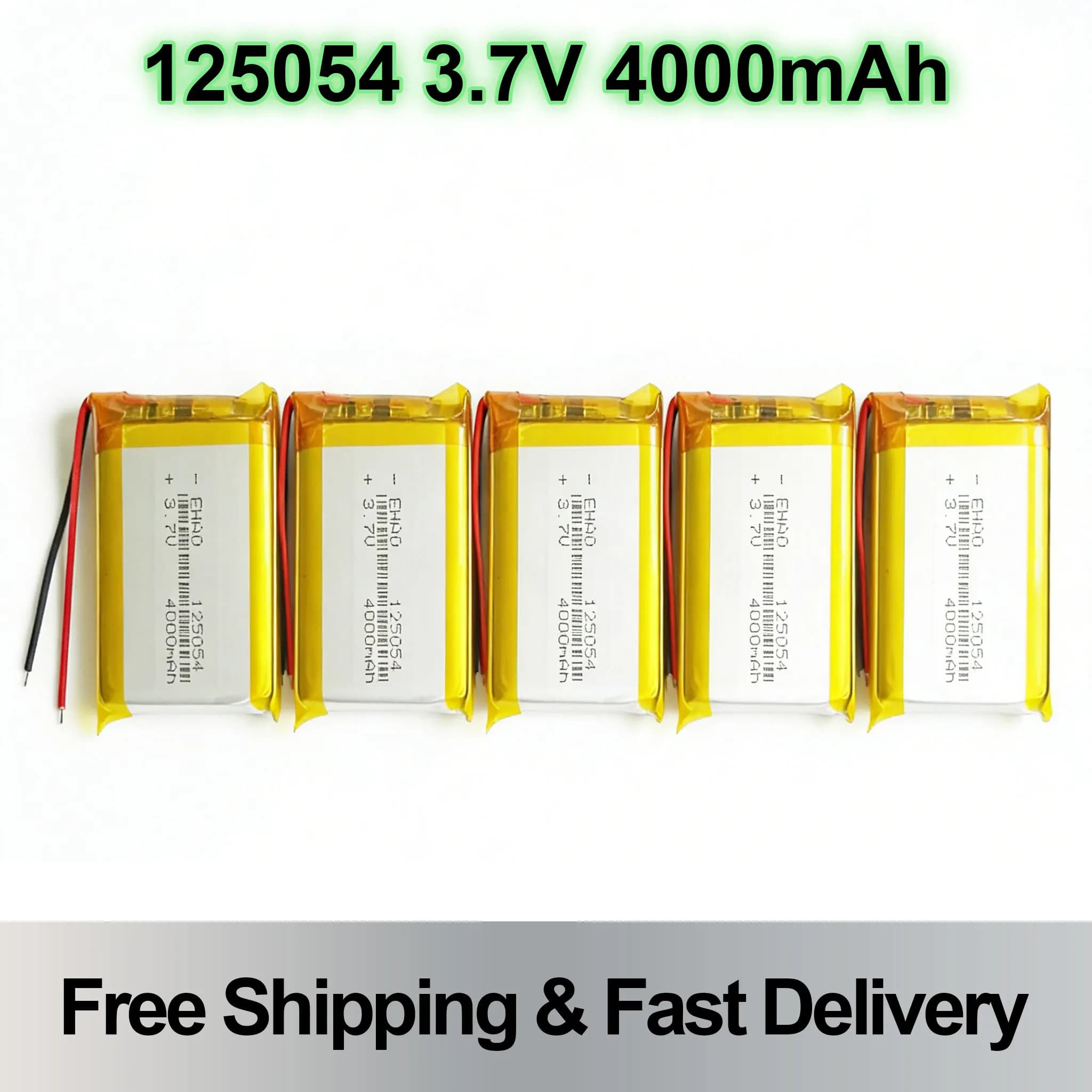 Batteria ricaricabile ai polimeri di litio LiPo 125054 3.7V 4000mAh per Power Bank, Laptop, PSP, GPS, Tablet PC, Speaker, MID, DVD, PAD