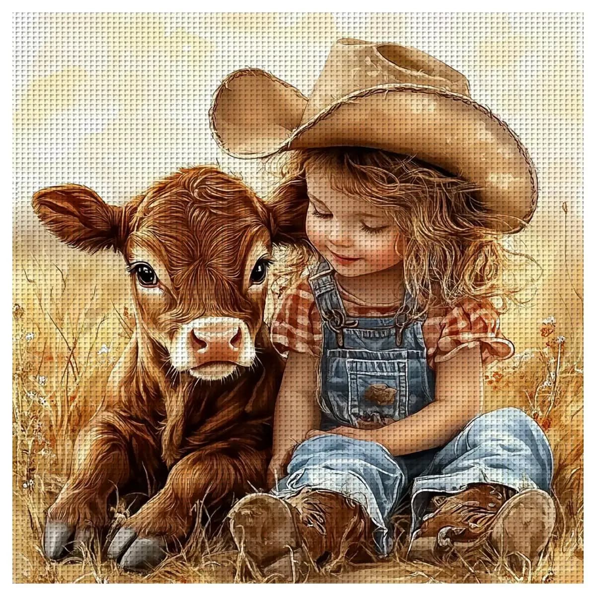 1pc 30X30CM/11.8inch Cowboy stamped cross stitch kit DIY kit 11CT/14CT DIY Embroidered set DIY Cross-Stitch Set joy sunday