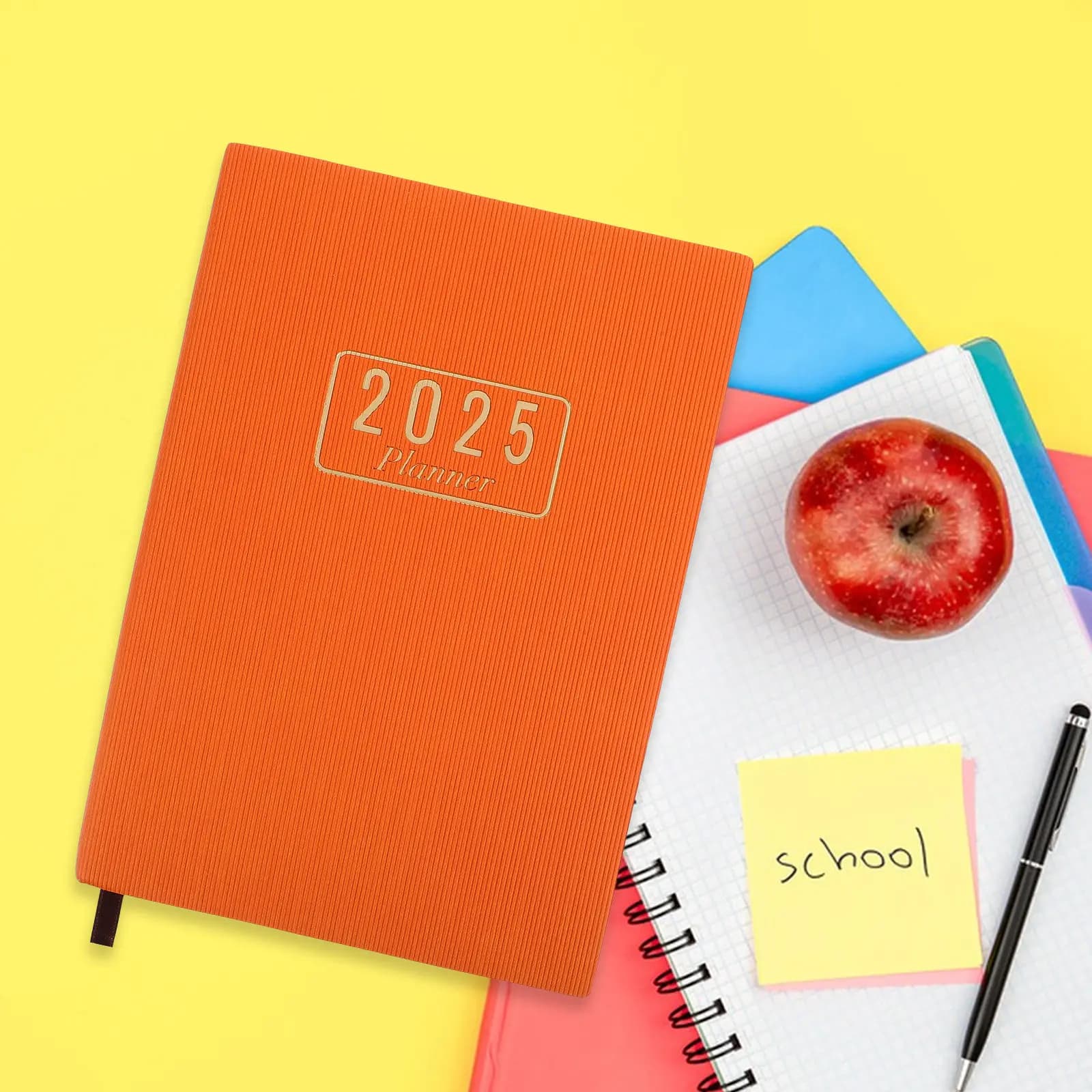1 set di quaderni per la pianificazione accademica in inglese, organizer per l'agenda giornaliera, diario portatile per la gestione del tempo, per studenti e professionisti