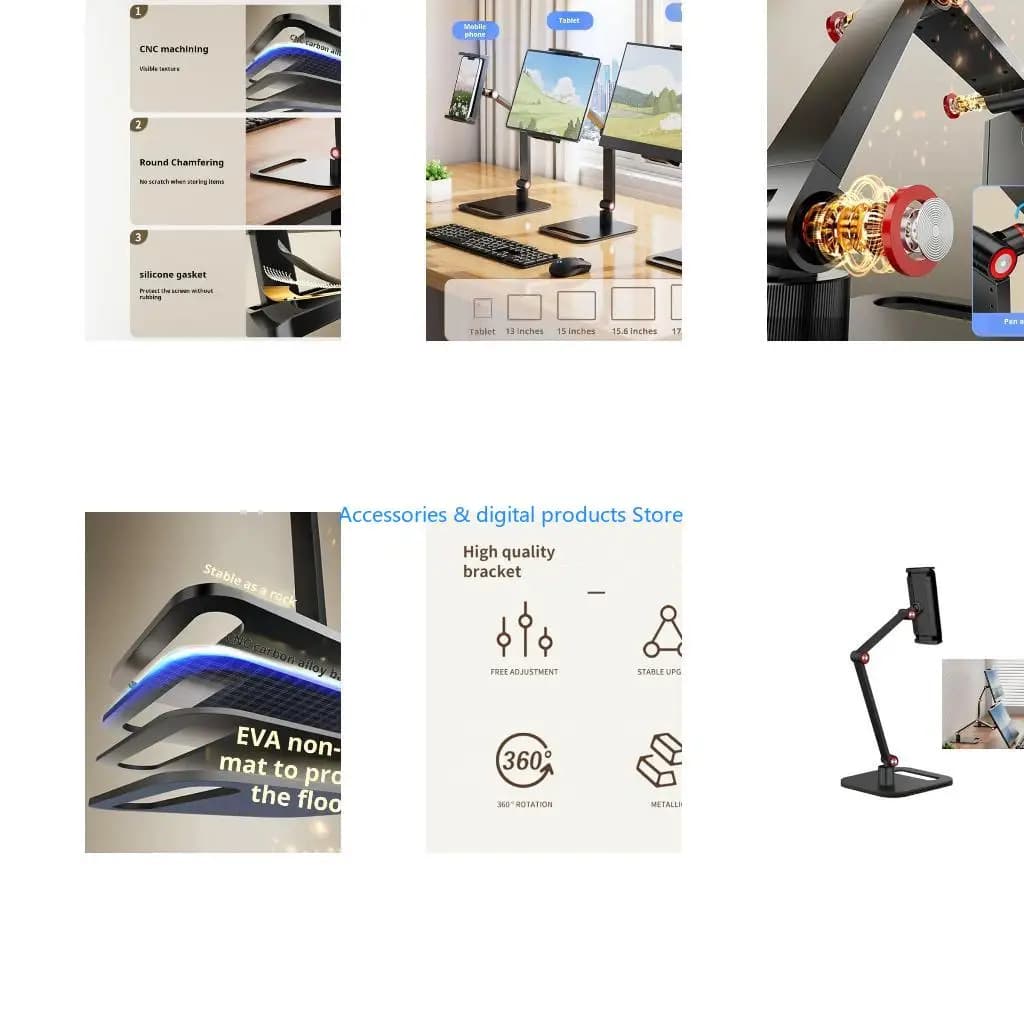 77JD Portable Monitor Stand Desktop Holder Adjustable Mount 360 Degree Rotating Scree