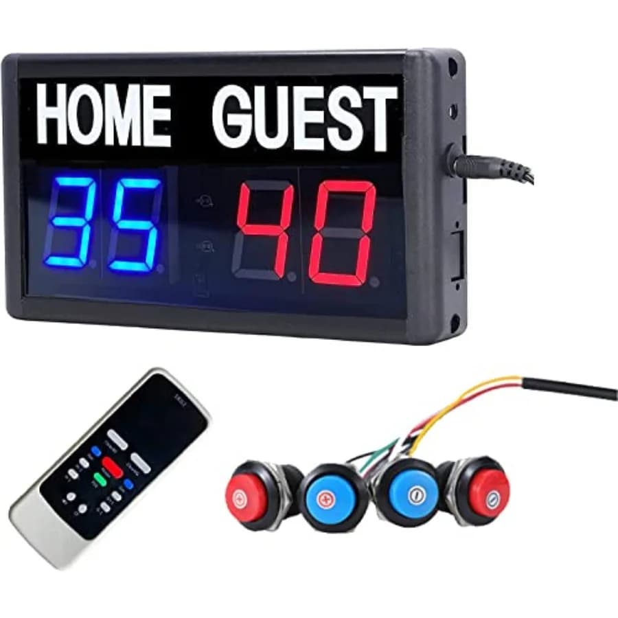 Tabellone Segnapunti Digitale LED Portatile con Telecomando per Eventi Sportivi, Pallavolo, Tennis da Tavolo, Baseball, Basket