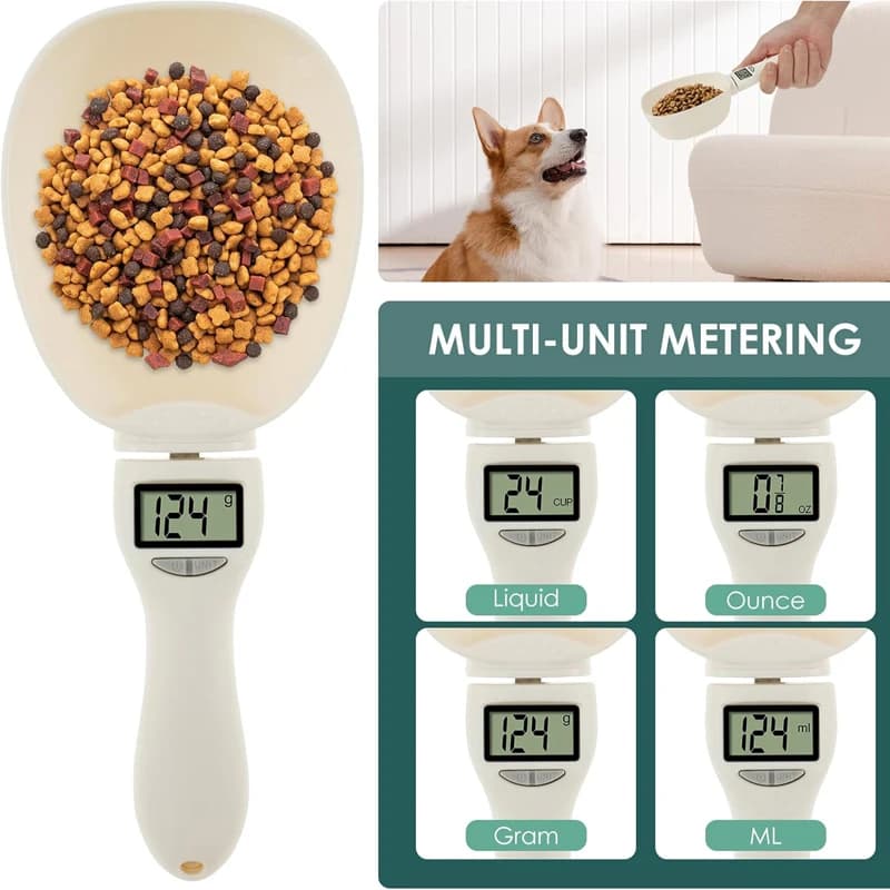 Misurino per alimenti per animali domestici Misurino elettronico per alimenti per cani e gatti Misurino digitale Bilancia per alimenti da cucina Accessori per cani per gatti domestici