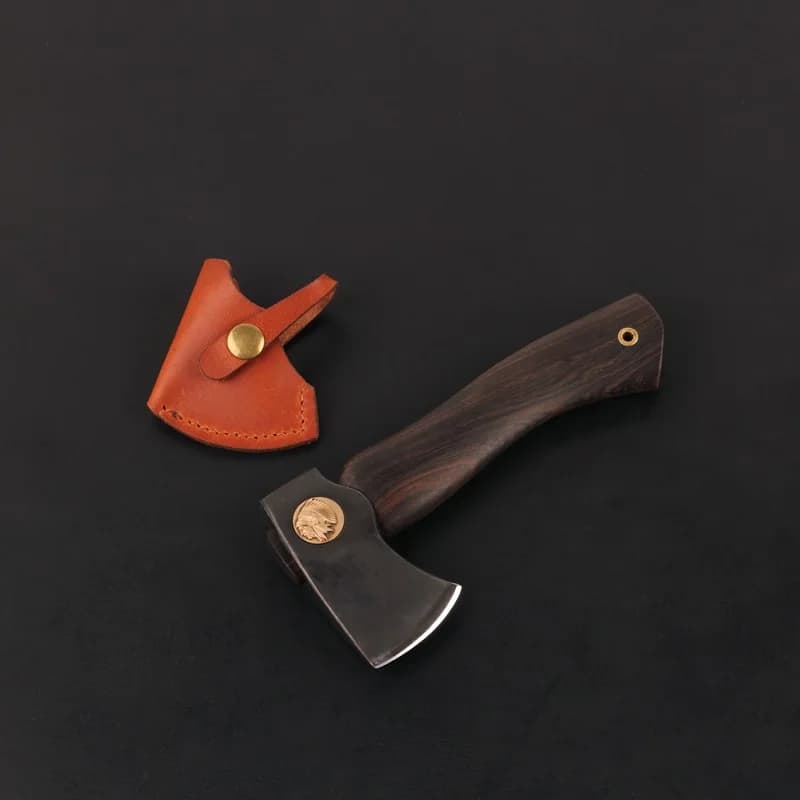 Nuovo edc portatile esterno piccola ascia 440C acciaio manico in ebano piccola mini ascia strumenti da campeggio all'aperto