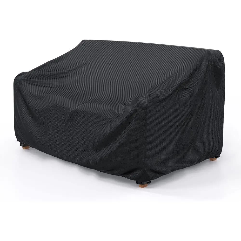 Resistant and waterproof cover for 2-seater sofa with Air and Handle sockets, 60x34x30, Black