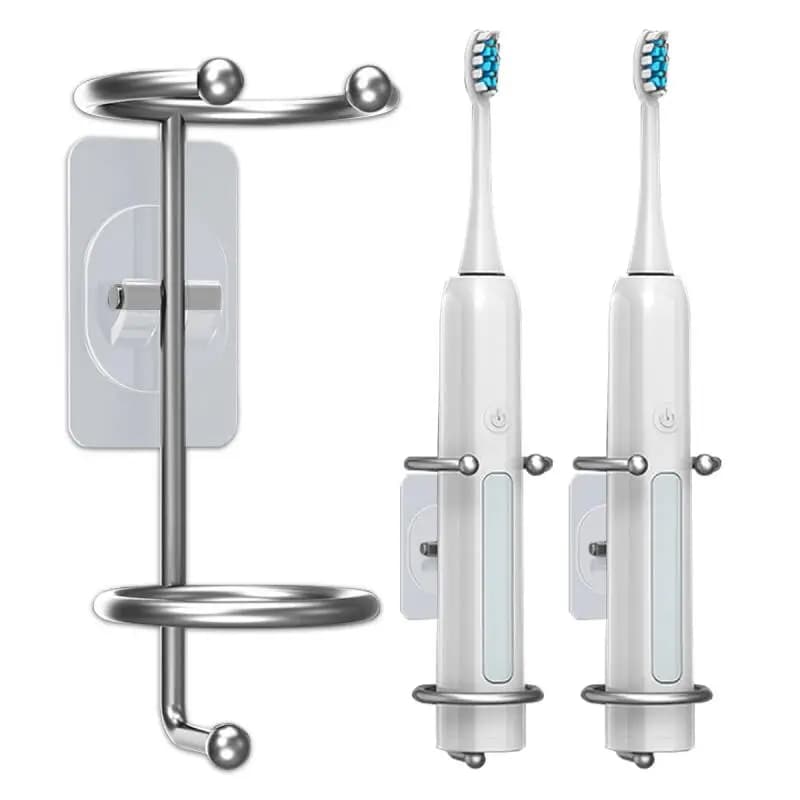 Portaspazzolino Elettrico in Acciaio Inossidabile, Impermeabile, Senza Chiodi, Portaoggetti da Bagno per Dentifricio