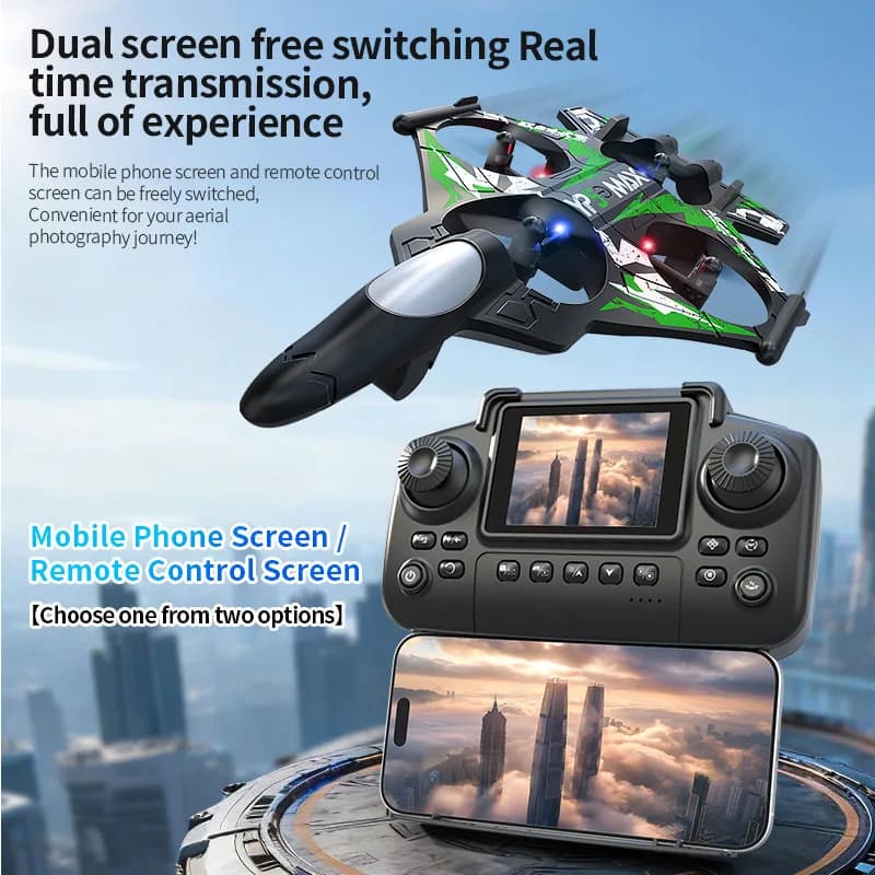 YP5Max Fighter Jet Quadcopter Drone Stunt Light RC Airplane Four Channels Stationary Flight High Altitude Rolling Effects