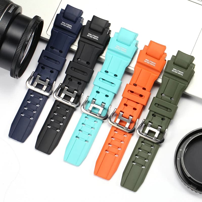 Watch Accessories For Casio GA-1000 1100 GW-4000 GA1100 G1400 Resin Strap Men Sport Waterproof Rubber Replacement Band