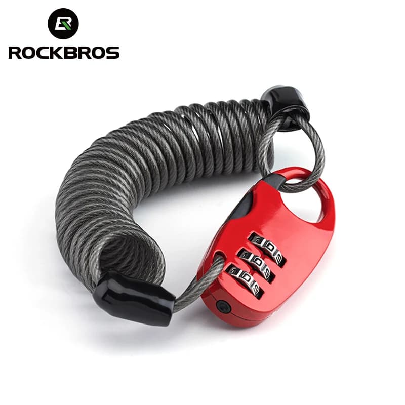 ROCKBROS casco da bicicletta Mini Lock antifurto ultraleggero flessibile 90cm blocco Password ciclismo motore blocco casco accessori bici