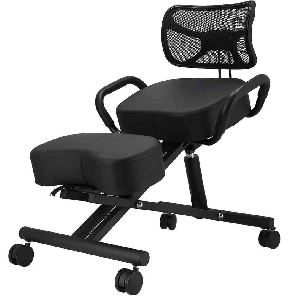 Sedia Ergonomica Regolabile per Posizione Inginocchiata con Supporto Lombare e Cuscino Confortevole per Correzione della Postura e Sollievo dal Dolore