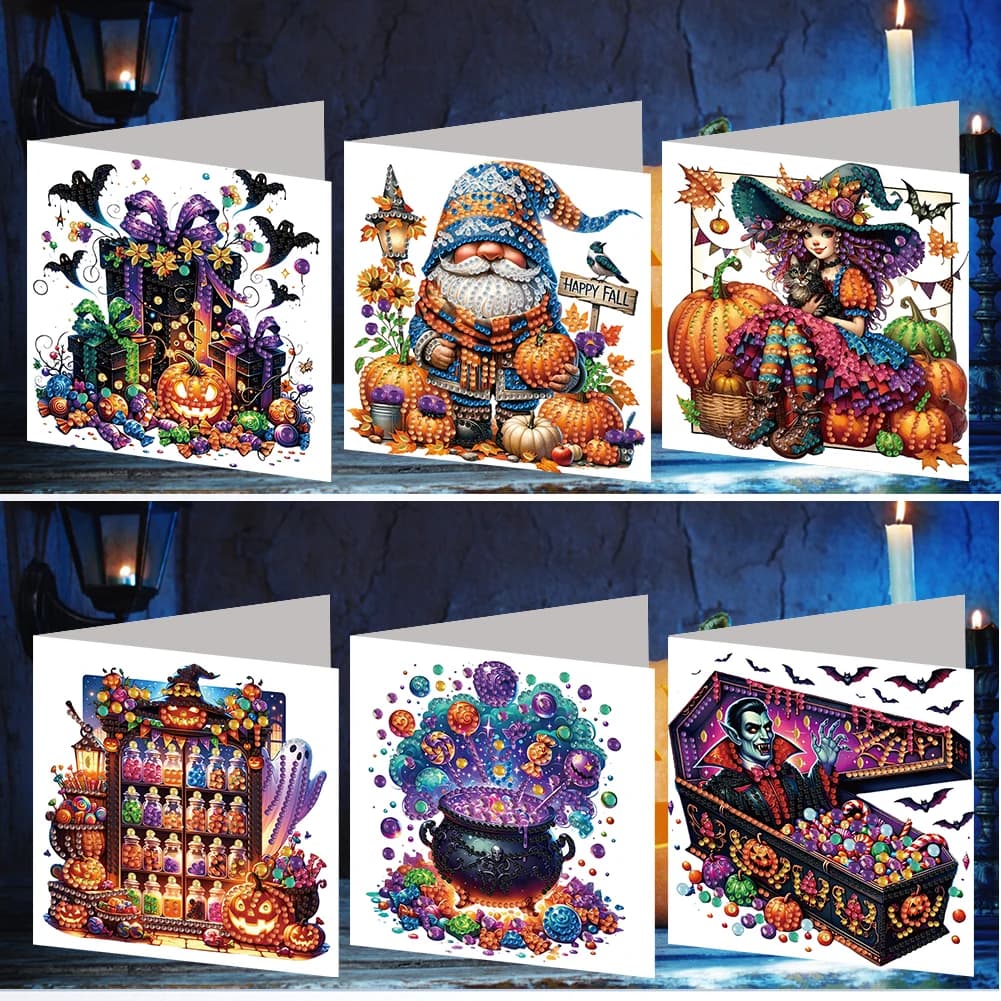 Set di Biglietti d'Auguri con Pittura Diamantata e Cristalli Luminosi, Kit Fai-da-Te per Regali Unici e Speciali per Famiglia, Amici e Innamorati